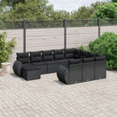 sofasæt til haven 11 dele med hynder polyrattan sort