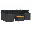 sofasæt til haven 7 dele med hynder polyrattan sort