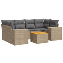 sofasæt til haven 7 dele med hynder polyrattan beige