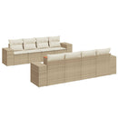 sofasæt til haven 9 dele med hynder polyrattan beige