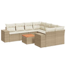 sofasæt til haven 9 dele med hynder polyrattan beige