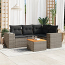 sofasæt 5 dele med hynder polyrattan grå