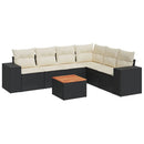 sofasæt til haven 7 dele med hynder polyrattan sort