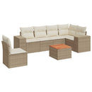 sofasæt til haven 7 dele med hynder polyrattan beige