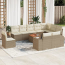 sofasæt til haven 11 dele med hynder polyrattan beige