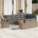 sofasæt til haven 11 dele med hynder polyrattan beige