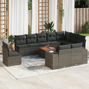 loungesæt til haven 11 dele med hynder polyrattan grå
