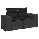 sofasæt til haven 9 dele med hynder polyrattan sort