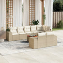 sofasæt til haven 9 dele med hynder polyrattan beige