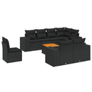 sofasæt til haven 9 dele med hynder polyrattan sort