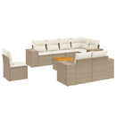sofasæt til haven 9 dele med hynder polyrattan beige