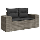 sofasæt til haven 9 dele med hynder polyrattan grå