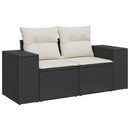 sofasæt til haven 7 dele med hynder polyrattan sort