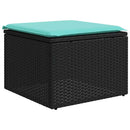 havesofasæt med 7 hynder sort polyrattan