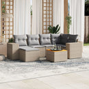 sofasæt til haven 7 dele med hynder polyrattan beige