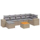 sofasæt til haven 8 dele med hynder polyrattan beige