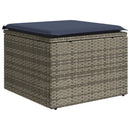 havesofasæt med 8 hynder grå polyrattan