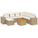 sofasæt til haven 8 dele med hynder polyrattan beige