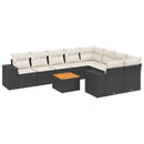 sofasæt til haven 10 dele med hynder polyrattan sort