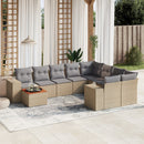 sofasæt til haven 10 dele med hynder polyrattan beige