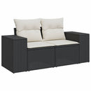 sofasæt til haven 11 dele med hynder polyrattan sort