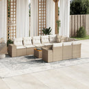 sofasæt til haven 11 dele med hynder polyrattan beige