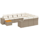 sofasæt til haven 11 dele med hynder polyrattan beige