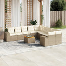 sofasæt til haven 11 dele med hynder polyrattan beige
