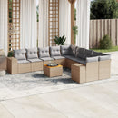 sofasæt til haven 11 dele med hynder polyrattan beige