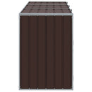 skraldespandsskjuler 216x81x115 cm 3 rum stål brun