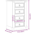 sengebord Corona 53x39x84 cm massivt fyrretræ
