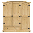 klædeskab Corona 151,5x52x170 cm massivt fyrretræ