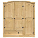 klædeskab Corona 151,5x52x170 cm massivt fyrretræ