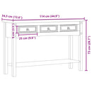 konsolbord "Corona" 114x34,5x73 cm massivt træ fyrretræ