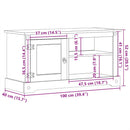 tv-bord Corona 100x40x52 cm massivt fyrretræ