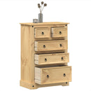 kommode Corona 80x43x114 cm massivt fyrretræ