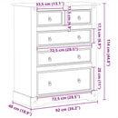 kommode Corona 92x48x114 cm massivt fyrretræ