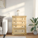 kommode Corona 92x48x114 cm massivt fyrretræ