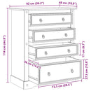 kommode Corona 92x48x114 cm massivt fyrretræ
