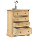 kommode Corona 92x48x114 cm massivt fyrretræ