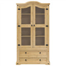 glasskab Corona 99x43x187 cm massivt fyrretræ