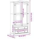 glasskab Corona 99x43x187 cm massivt fyrretræ