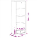 reol Corona 40x30x110 cm massivt fyrretræ