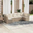 sofasæt til haven 7 dele med hynder polyrattan beige
