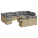 sofasæt til haven 14 dele med hynder polyrattan beige