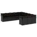 sofasæt til haven 11 dele med hynder polyrattan sort