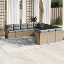sofasæt til haven 11 dele med hynder polyrattan beige