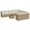 sofasæt til haven 12 dele med hynder polyrattan beige
