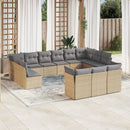 sofasæt til haven 13 dele med hynder polyrattan beige
