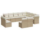 sofasæt til haven 12 dele med hynder polyrattan beige